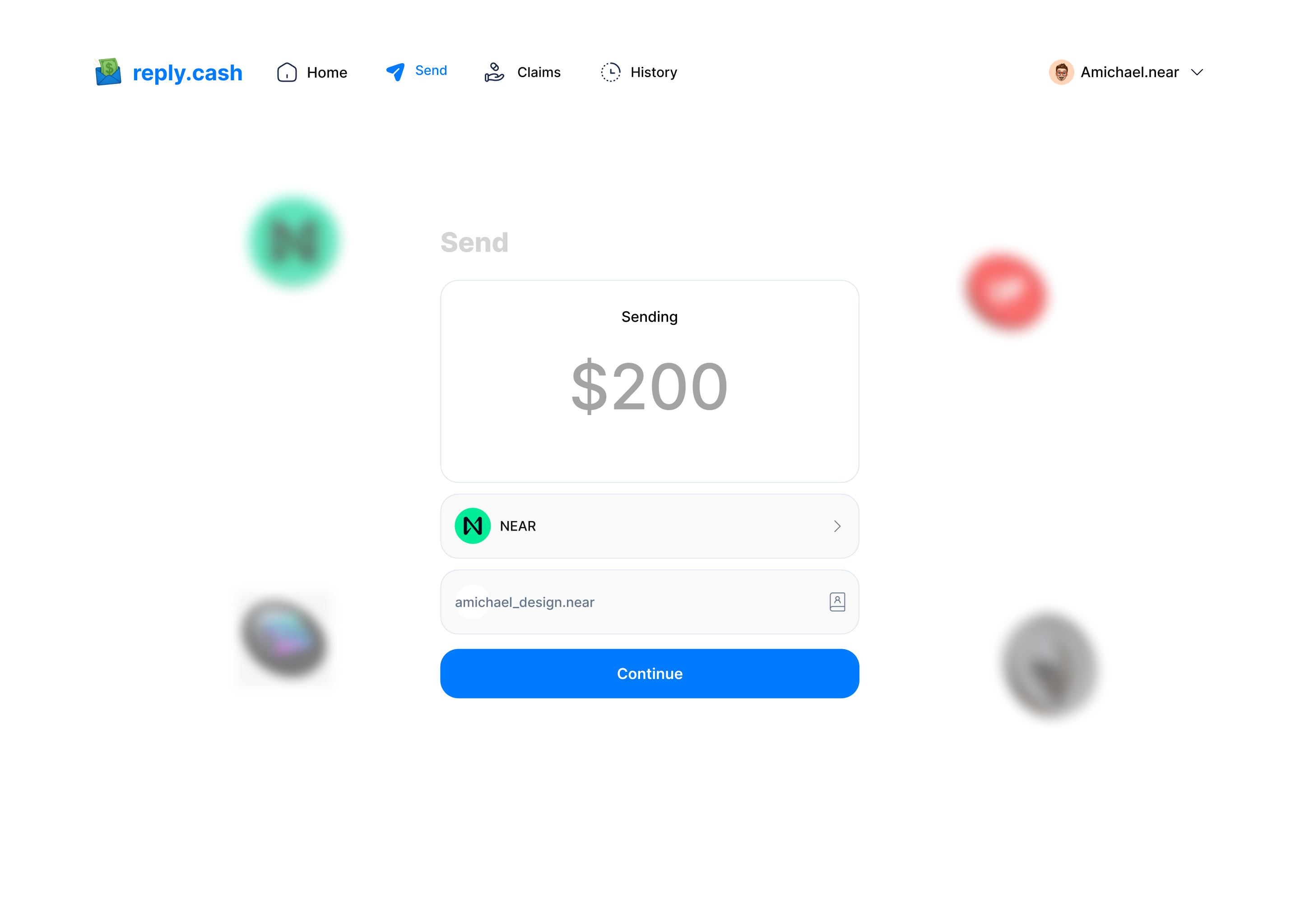 Send money to wallet address - Entry screen
